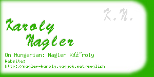 karoly nagler business card